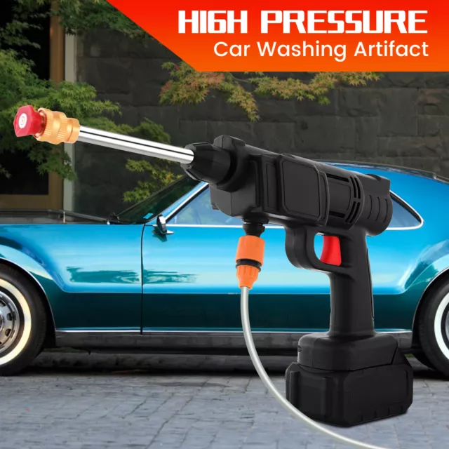 Portable Cordless Car High Pressure Washer Jet Water Wash Clean Gun 2 Battery UK