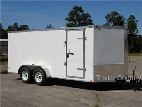 NEW 2024 7x16 7 x 16 V Nose Enclosed Cargo Trailer w/ Ramp