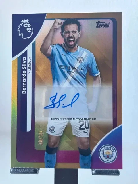 BERNARDO SILVA NUMBERED /50 Auto - Manchester City - Topps Premier