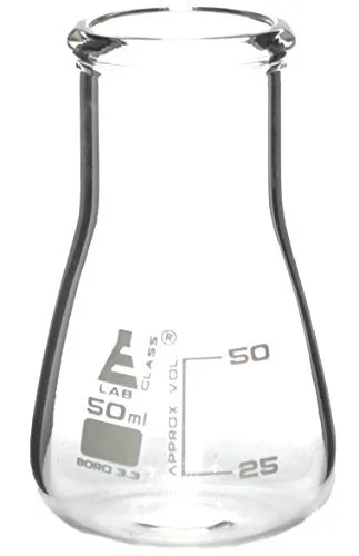 Erlenmeyer Flask 100ml Borosilicate Glass Wide Neck Conical Shape White Graduati