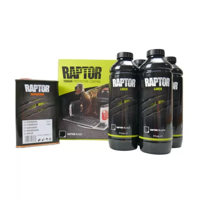 4 x UPOL Raptor Tough Protective Coating 4 Bottle Kit - Black - RLB/S4 - Raptor