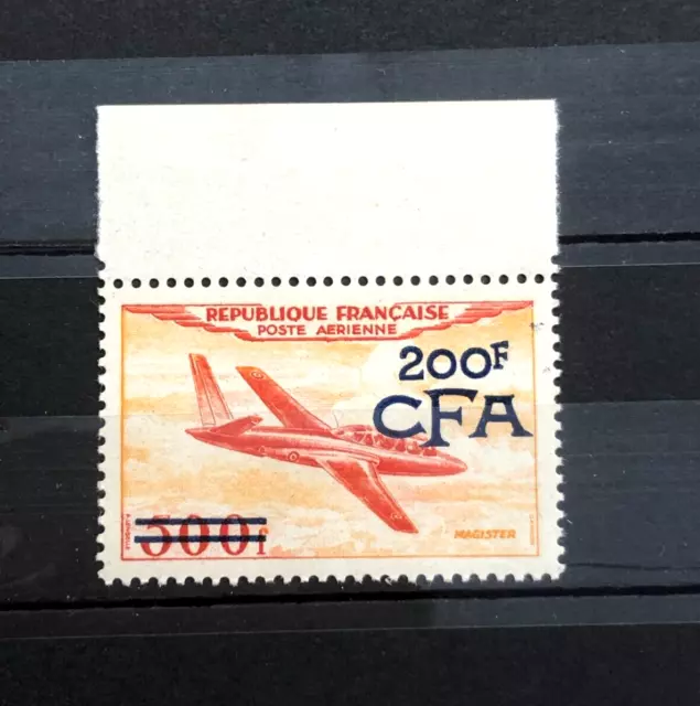 REUNION stamps French 1954 Fouga Magister  Airmail CFA surcharged   / MNH / X439