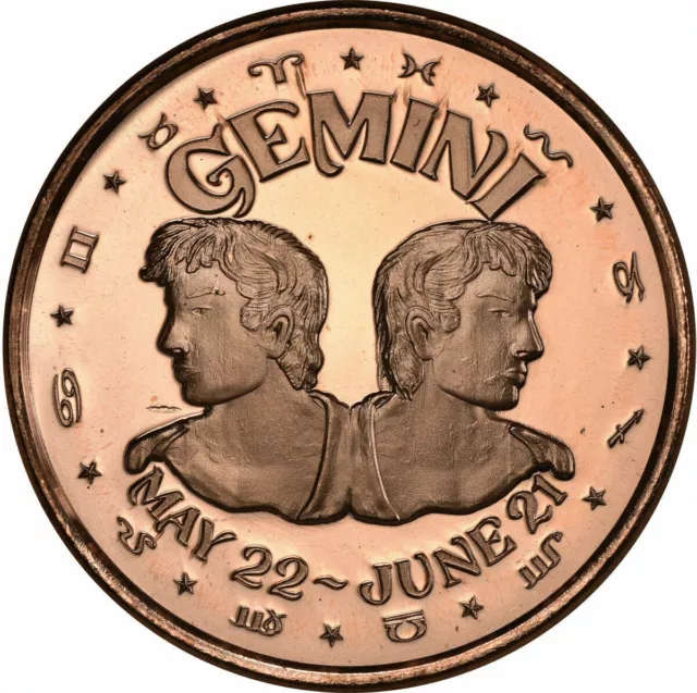 1 oz Copper Round - Gemini