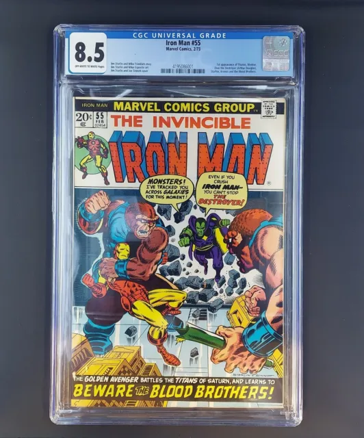 Iron Man #55 ~ CGC 8.5 ~ 1st Appearance Thanos ~ Mentor ~ Drax the Destroyer