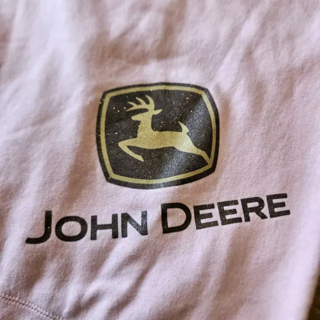 WOMENS JOHN DEERE Pink Fleece Full Zip Hooded Jacket Size S. $19.99 ...