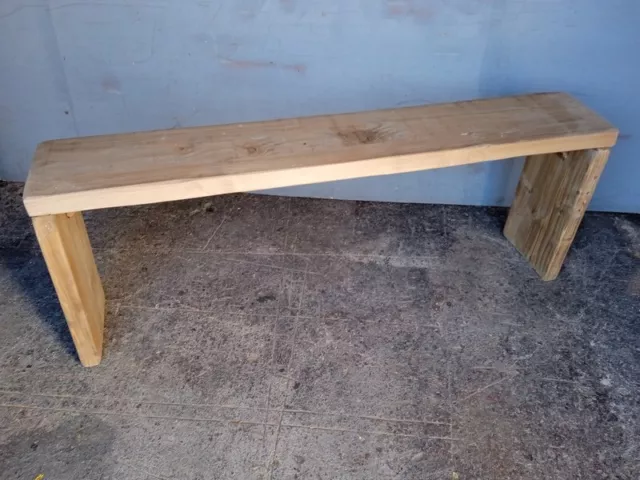 Banc 140 cm bois massif ancien patiné