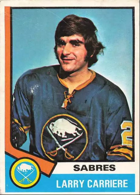 1974-75 O-Pee-Chee Larry Carriere Buffalo Sabres #43