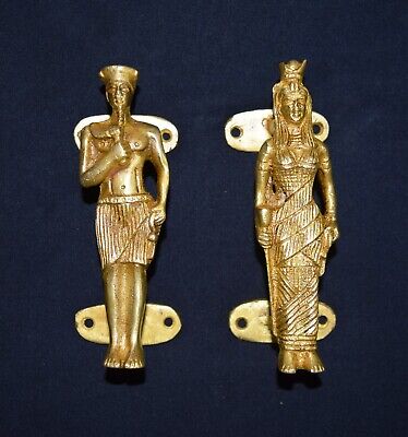 Brass Collection Egypt King Queen Door Handle Handmade Golden Finishing CA10