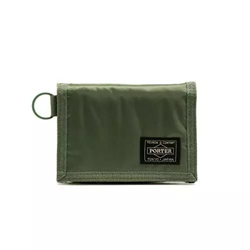 Yoshida & Co. PORTER Capsule horizontal wallet khaki 555-06439 NEW Made In Japan