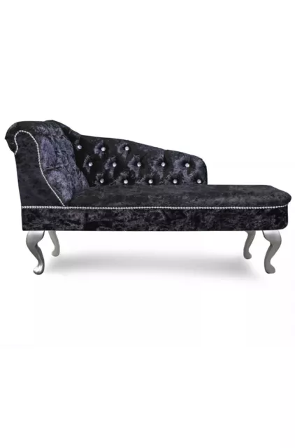 Chaise Lounge Chesterfield Shimmer Black Regent Sofa arm chair