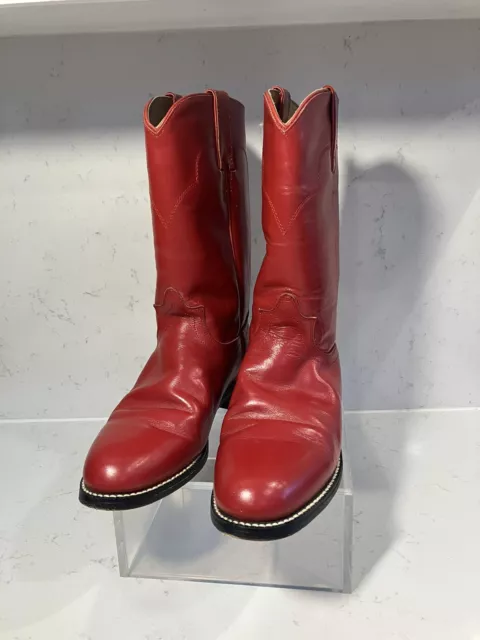 Tony Lama Roper Boots Womens Red Model 7500 All Leather Inner Upper Sole Size 5C