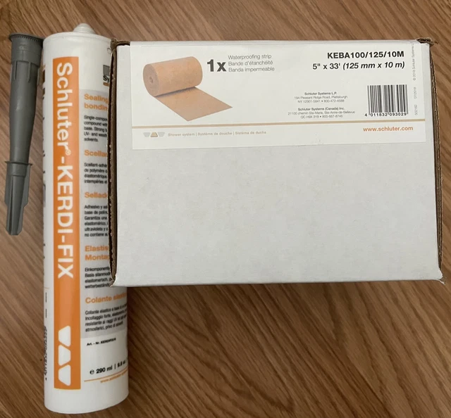 Schluter Kerdi-Fix Gray / Grey & Kerdi-Membrane 5”x 33'