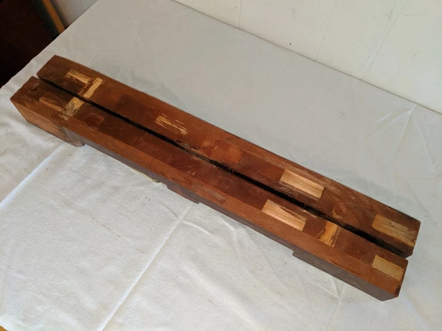 Pr 26" Square Reeded Decorated Columns Architectural Salvage Carved Wood 8