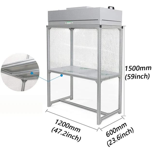 Vertical Laminar Flow Hood Dust Free Room Workshop with 99.99% HEPA Filter 110V