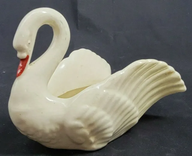 VINTAGE ~ White Swan Porcelain Planter - Made In Japan