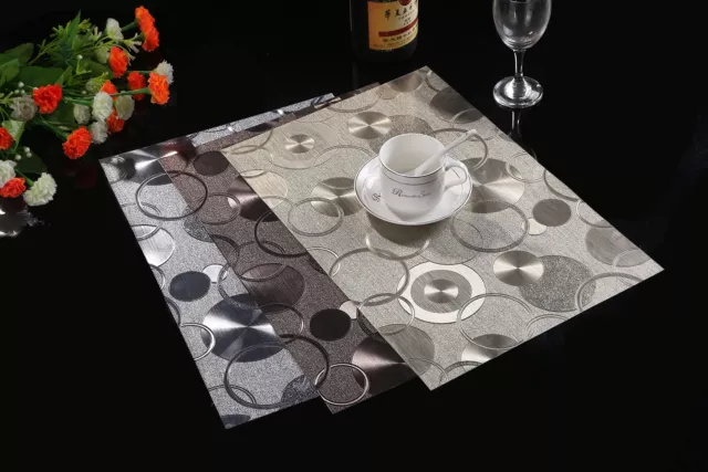 Waterproof! Up to SET 6 x Dining Table Placemat PVC Mat Insulation Tableware 4x