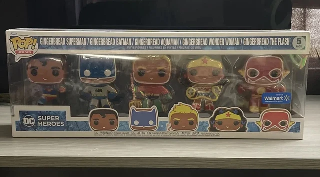 Funko Pop DC Super Heroes Gingerbread 5 Pack Wal Mart Exclusive
