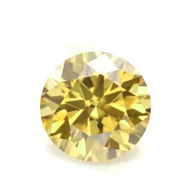 Naturel Moissanite Diamant Jaune Coupe Ronde VVS1 Diamant Lâche avec Certificat 3