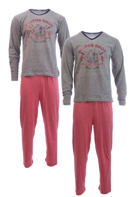Herren Pyjama Motorshop Schlafanzug