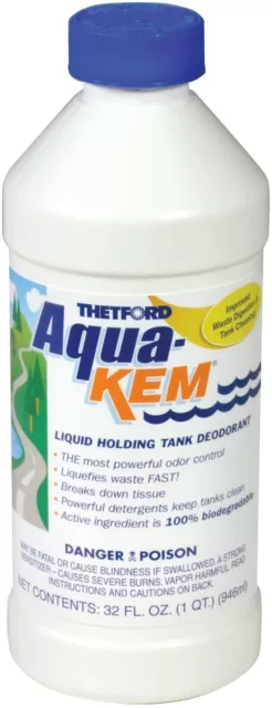 Thetford 09852, Aqua-KEM Original, Waste Holding Tank Treatment, 32 Oz. Bottle