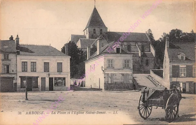 CPA 37400 AMBOISE Place église Saint Denis