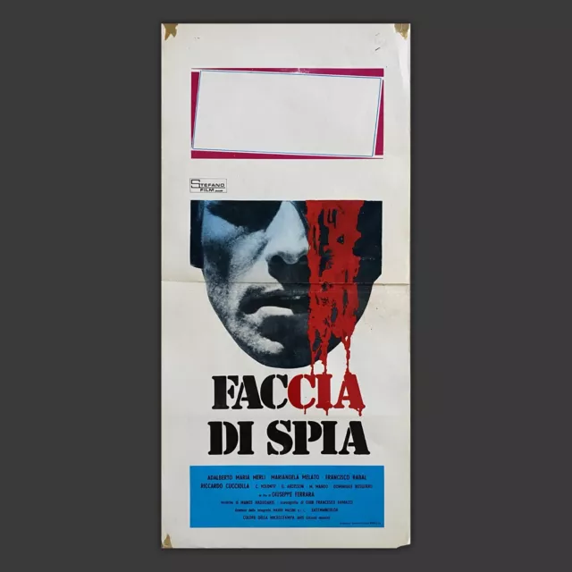 Poster Locandina Originale Faccia Di Spia 33x70 CM 1975 Giuseppe Ferrara CIA