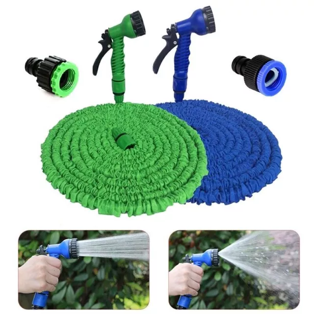 [NEW] 25ft - 200ft Expanding Flexible Garden Water Hose w Spray Nozzle