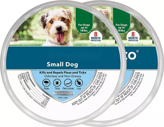 2Packs Flea & Tick Collar For Small Dogs 8 Month Protection