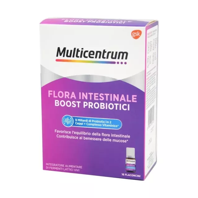 2xMulticentrum Duobiotico Integratore Alimentare Fermenti Lattici 32 Flaconcini