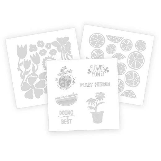 We R Memory Keepers Vinyl Druck Presse vorgeschnittene Vinyls 3 Stck. - Obst & Pflanzen