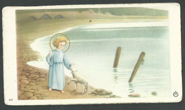 Estampa antigua del Buen Pastor andachtsbild santino holy card image pieuse