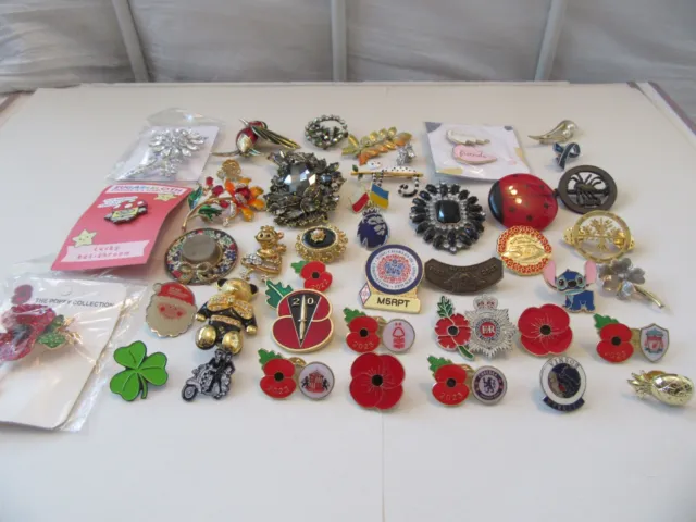Job Lot 42 Mixed Collectable Pin Badges/Brooches Brand New.