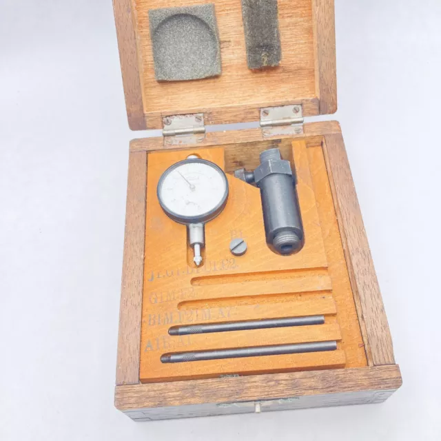 Teclock Dial Indicator Set 5-.05mm 4470 G140A Set in Fitted Case Japan