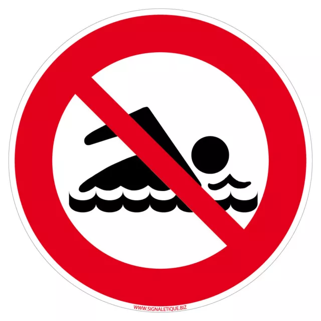 Panneau Baignade Interdite, interdiction de nager. Panneau interdiction piscine.