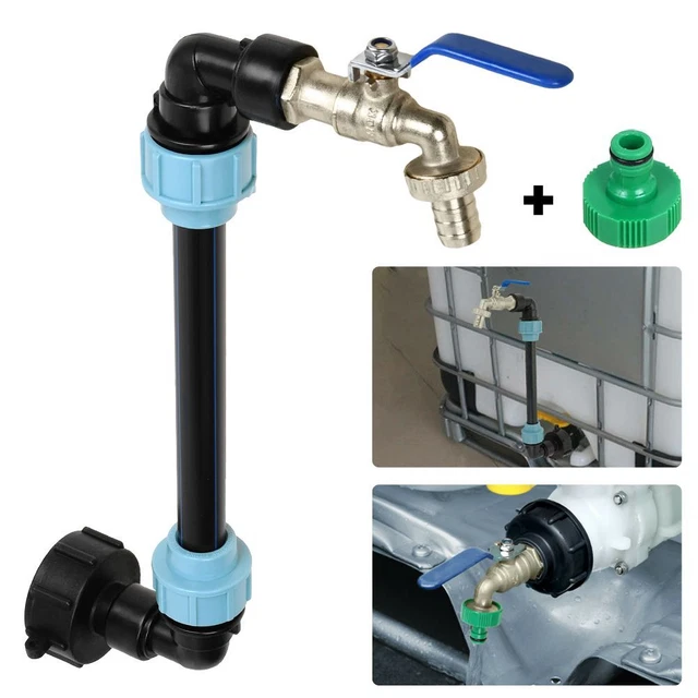 Regenfass Hahn 55 Gallon - Mit Dichtung Und IBC Adapter Für Wassertanks