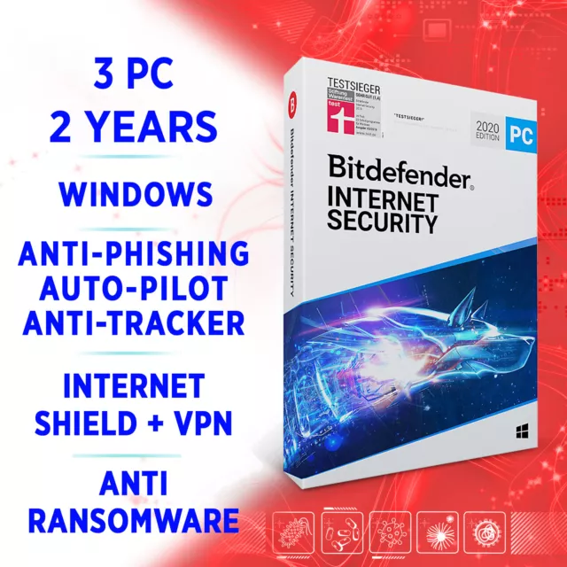 Bitdefender Internet Security 2024 3 PC 2 Jahr, Aktivierungskey VOLLVERSION +VPN