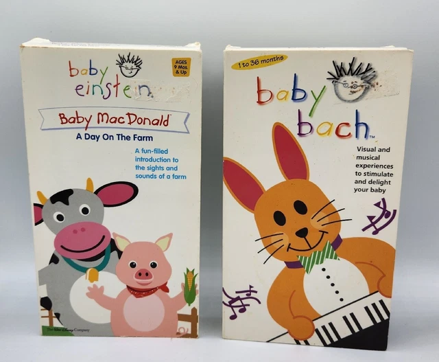 Disney Baby Einstein Baby MacDonald Baby Bach VHS Tapes Educational Lot of 2 Disney Baby Einstein Baby MacDonald Baby Bach VHS Tapes Educational Lot of 2