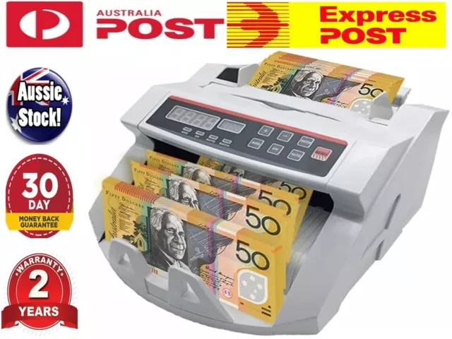 Portable Australian Money Bill Banknote Cash Counter Machine +Digital Display AU