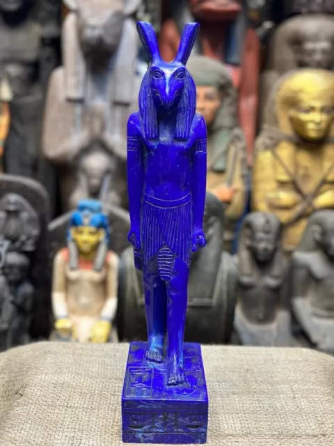 Rare Egyptian lapis lazuli stone God Anubis statue Antique Egyptian mythology BC