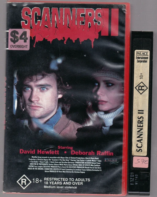 RARE VHS SCANNERS II Big Box Ex-Rental Horror Video Tape PALACE $40.00 ...