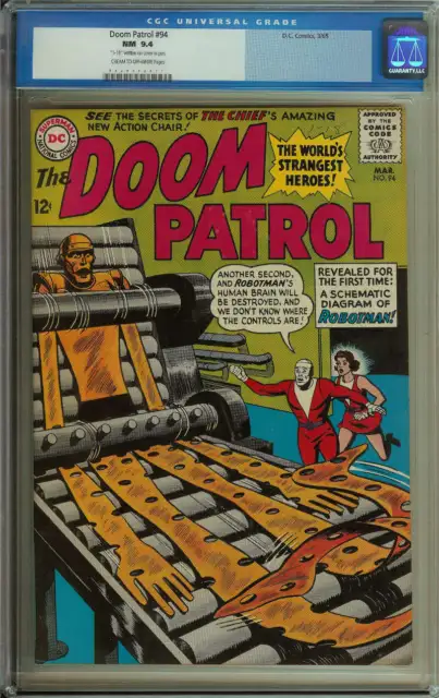 Doom Patrol #94 Cgc 9.4 Cr/Ow Pages // Bob Brown Cover 1965