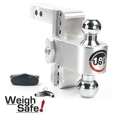 Weigh Safe CTB6-2 180° Adjustable 6" Drop Hitch Ball Mount w/2" Shaft & Key Lock