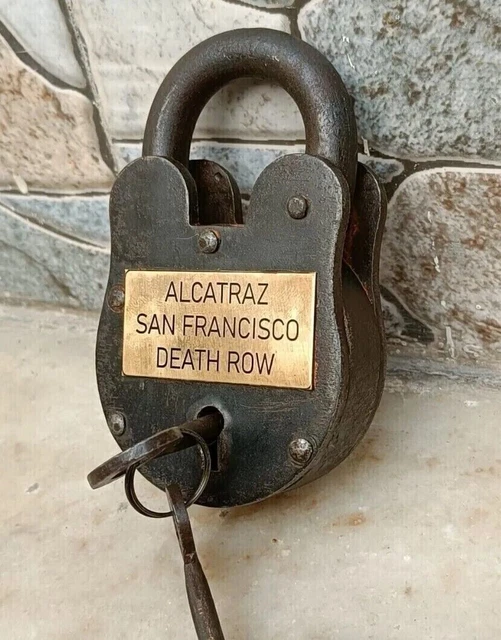 Alcatraz San Francisco Death Row 5" Cast Iron Lock & Keys, Antique Style