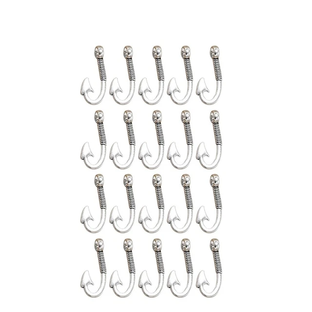 20 Stück Legierung Fishhook Form Anhänger Charms DIY Schmuck Herstellung Zubehör