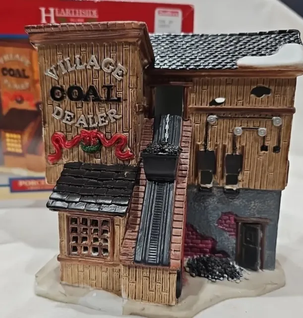 2000 Lemax Hearthside Village Coal Dealer Shop Porcelain Christmas House W/ Box