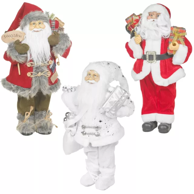 Christmas Santa Standing Xmas Tree Decoration Festive Decor Figurine Ornament