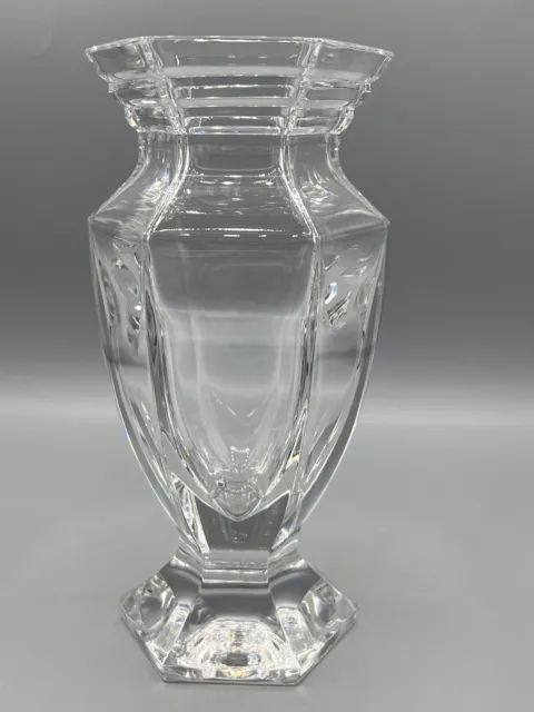 Waterford Crystal ODESSA  8” Vase Hexagon Shape: Art Deco Design, MINT