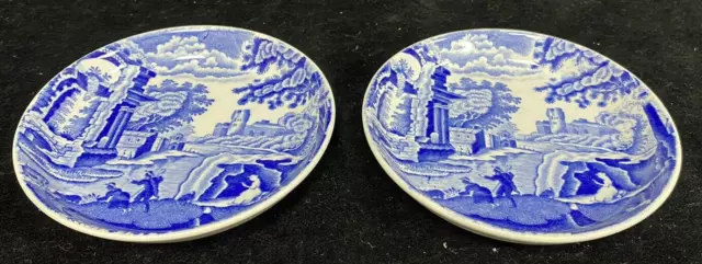 Spode Blue Italian PAIR of 10cm Pin Dishes