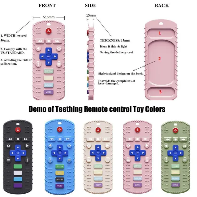 Baby Teething Toy TV Remote Control Shape Chew Toys Teether Silicone itzy♻