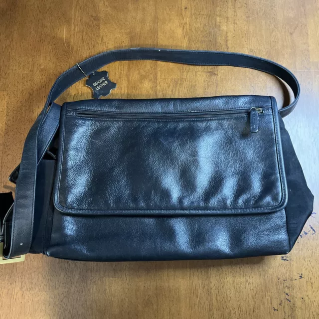 Vintage Giani Bernini Black Leather Hand Bag Shoulder Messenger Bag